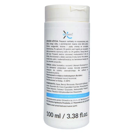 CxScabies Benzyl benzoate 25%, light emulsion for scabiei and itchy skin, 2x100 ml