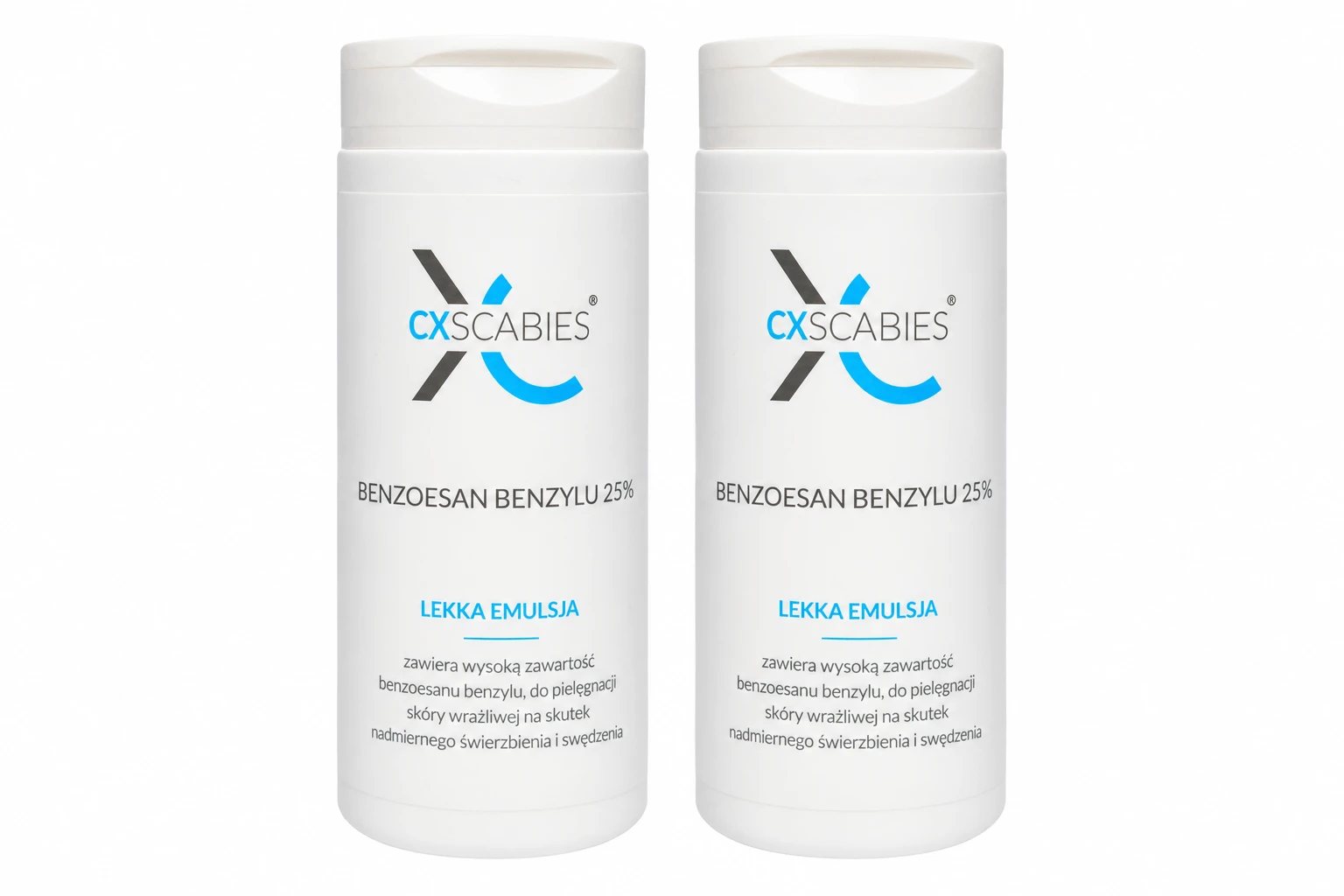 CxScabies Benzyl benzoate 25%, light emulsion for scabiei and itchy skin, 2x100 ml