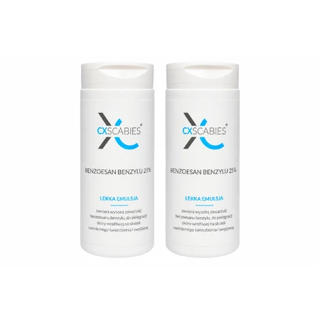 CxScabies Benzyl benzoate 25%, light emulsion for scabiei and itchy skin, 2x100 ml