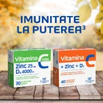Vitamina C 1000 mg + Zn 25 mg + D3 4000 UI, 2x30 comprimidos recubiertos, Fiterman