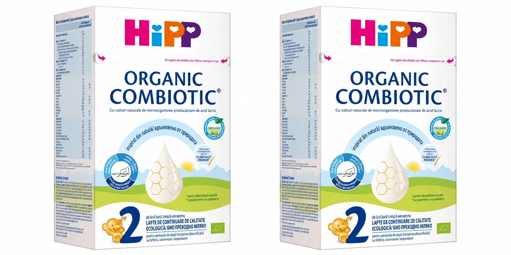 Follow-on formula milk powder Organic Combiotic 2, +6 months, 2x800 gr, Hipp