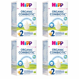 Lapte praf formulă de continuare Organic Combiotic 2, +6 luni, 4x800 gr, Hipp 