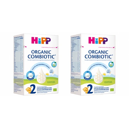 Lapte praf formulă de continuare Organic Combiotic 2, +6 luni, 4x800 gr, Hipp 