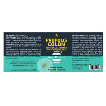 Propolis colon, 2x60 capsules, Apicolscience