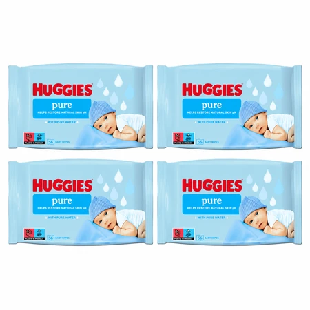 Pure vochtige doekjes, 224 stuks, Huggies