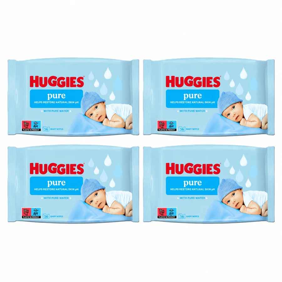 Pure vochtige doekjes, 224 stuks, Huggies