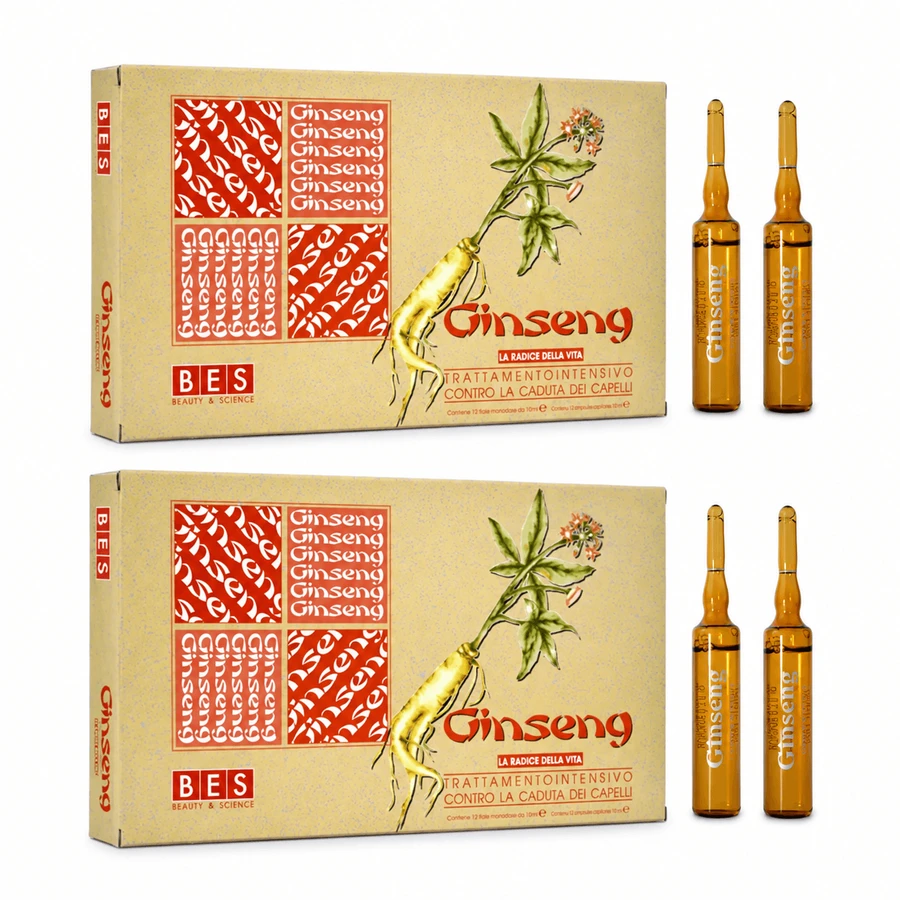 Tratament contra căderii părului Ginseng, 2x12 fiole, Bes Beauty & Science