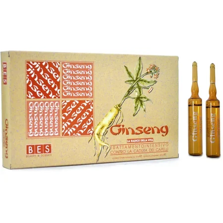 Tratament contra căderii părului Ginseng, 2x12 fiole, Bes Beauty & Science