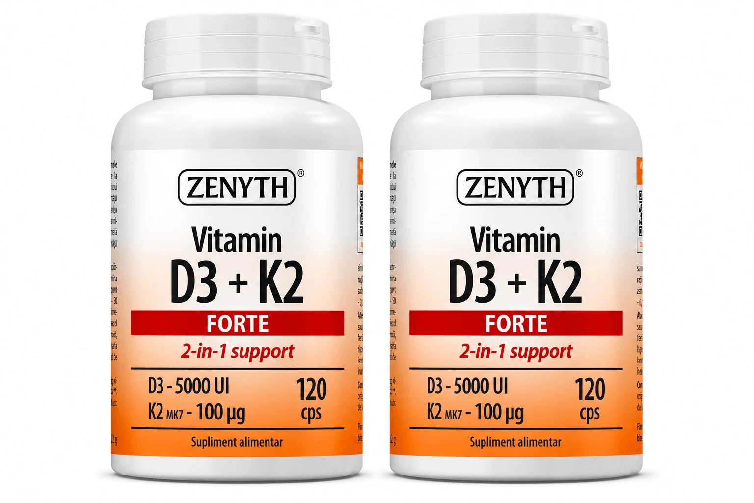 Vitamina D3+K2 Forte,240 capsules, Zenyth