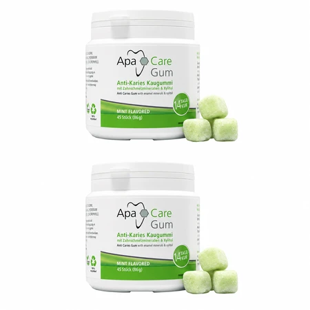 ApaCare Gum Box, gomma da masticare con xilitolo e calcio, 2x45 pezzi