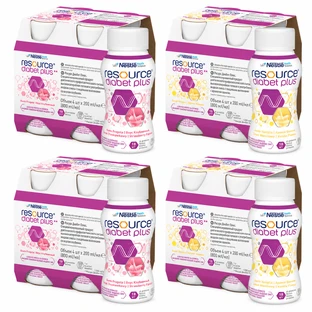 Resource Diabet Plus, aromă de căpșuni, 8x200 ml + Aromă de vanilie, 8x200 ml