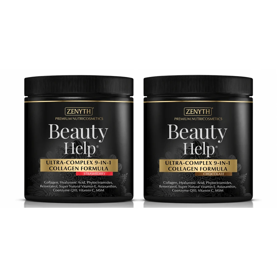 Beauty Help Ultra-Complex 9-in-1 Collagen with Chocolate and Strawberry Flavor, 600 g