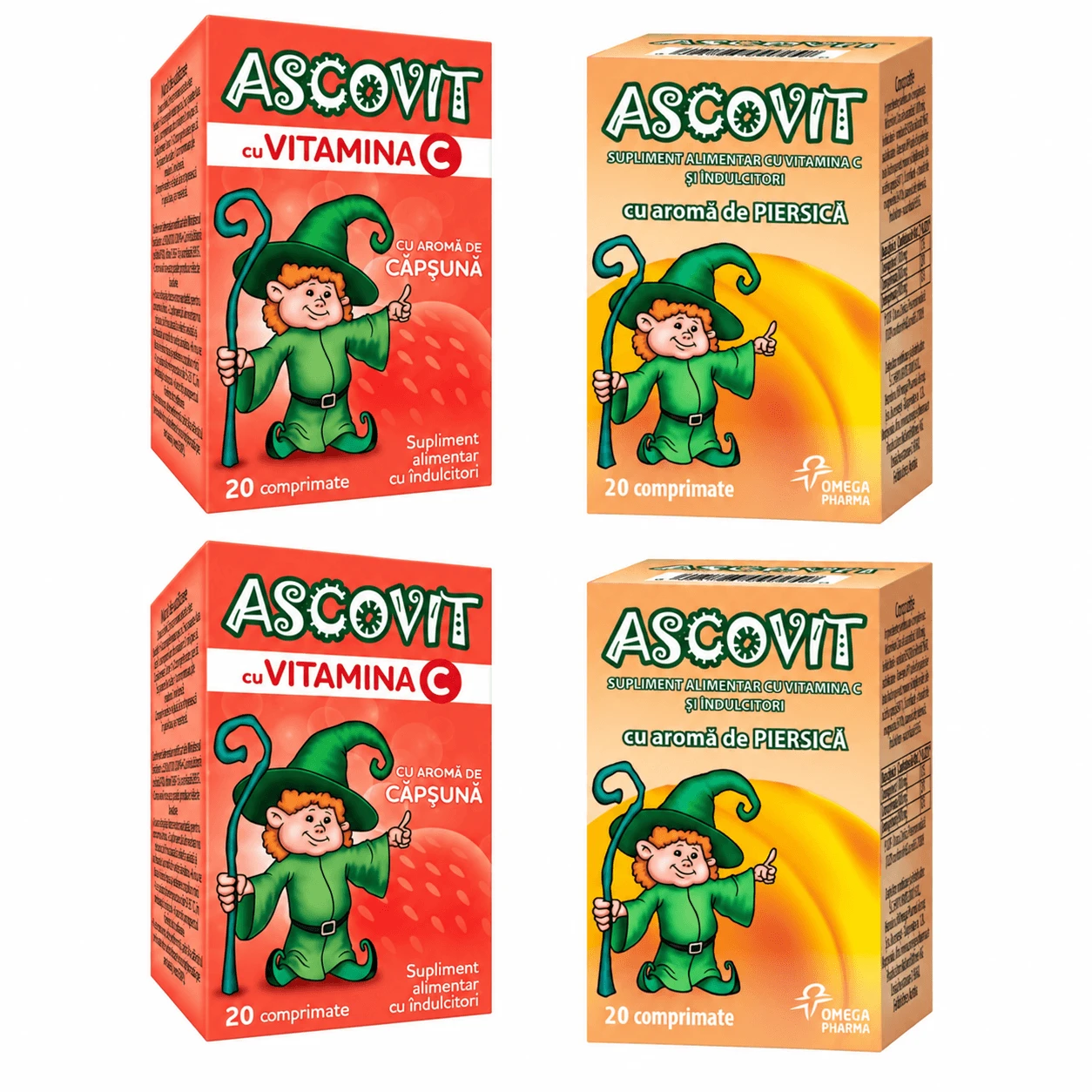 Ascovit Vitamin C Flavored Mix, 4x20 tablets, Omega Pharm