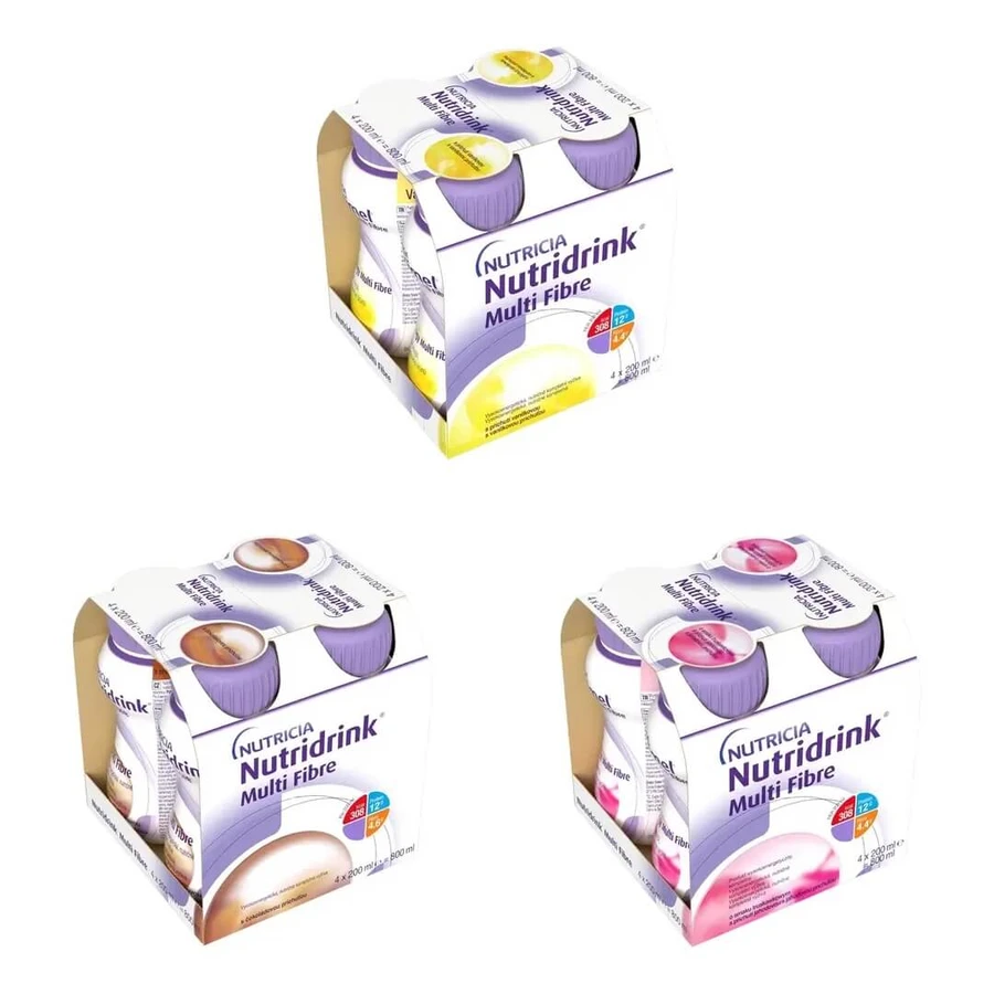 Nutridrink Multi Fibre, gusti misti, 12 x 200 ml