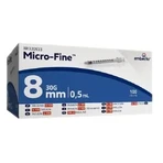 Embecta Micro-Fine U-100 Insulin Syringe, 8 mm, 30G, 0.5 ml, 300 pieces