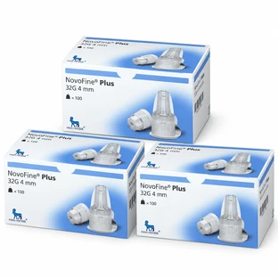 Aghi per iniettore NovoFine Plus, 32G (0,23/0,25 mm) x 4 mm, 3x100 pezzi, Novo Nordisk Pharma