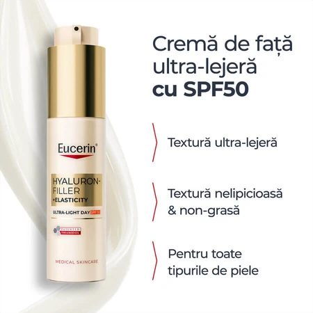 Crème visage SPF 50, Hyaluron-Filler + Élasticité, 50 ml, Eucerin