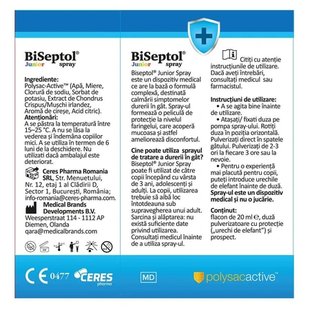 Biseptol Junior en spray, 20 ml, Dacia Plant