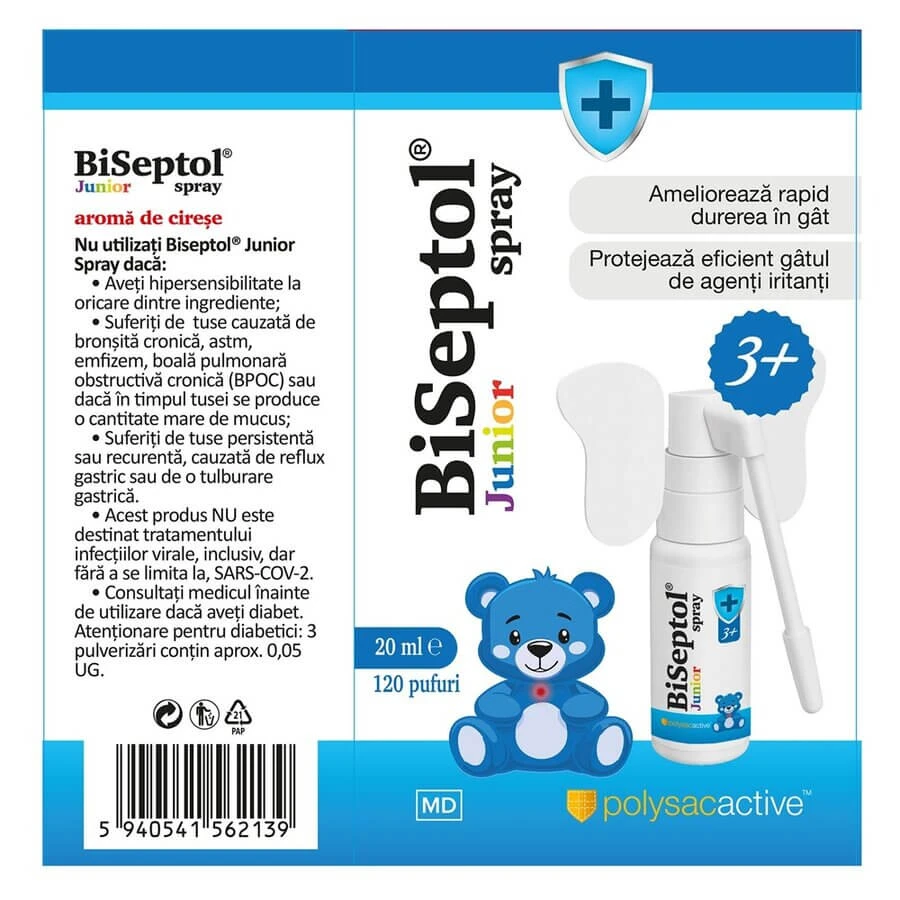 Biseptol Junior en spray, 20 ml, Dacia Plant