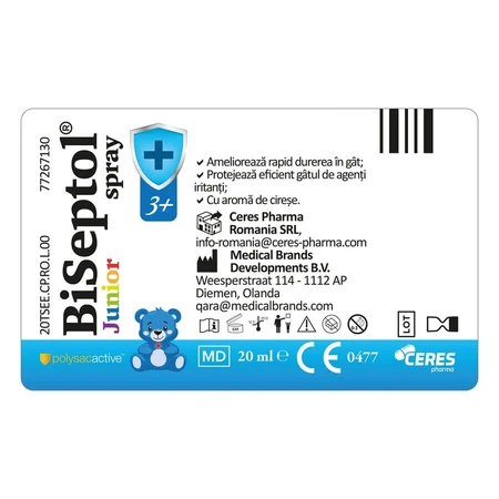Biseptol Junior en spray, 20 ml, Dacia Plant