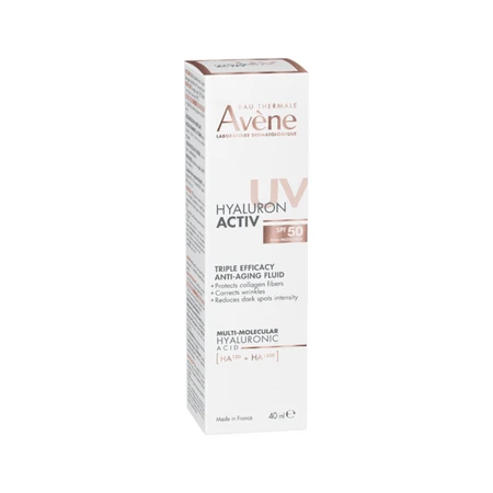 Triple-Action Anti-Aging Facial Fluid with SPF 50, Bioactive Hyaluron B3, 40 ml, Avene