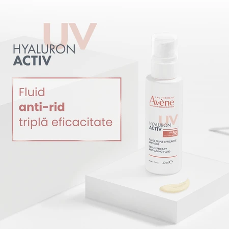 Triple-Action Anti-Aging Facial Fluid with SPF 50, Bioactive Hyaluron B3, 40 ml, Avene