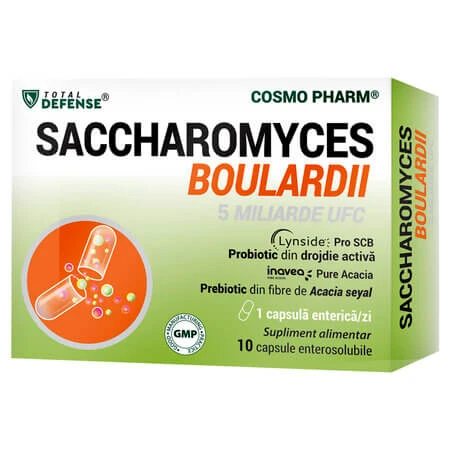 Saccharomyces boulardii, 10 enteric-coated capsules, Cosmo Pharm