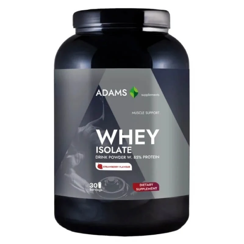 Instant Strawberry-Flavored Whey Isolate Protein Powder, 908 g, Adams Supplements