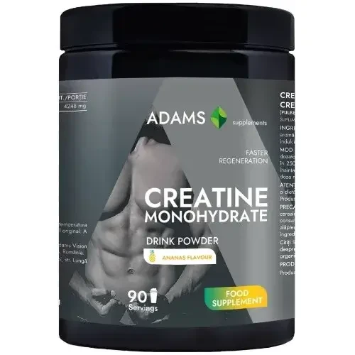 Instant Creatine Monohydrate Powder with Orange Flavor, 400 g, Adams Supplements