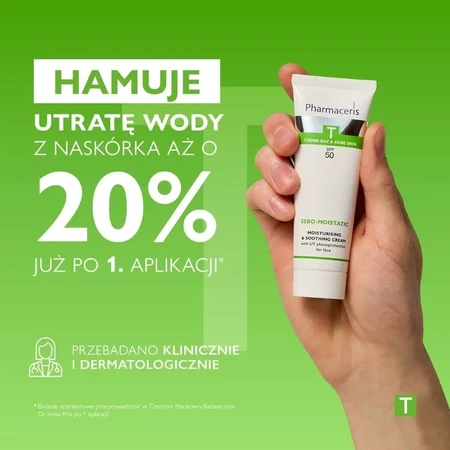 Pharmaceris T Sebo-Moistatic, crema viso idratante e lenitiva, SPF 50, 50 ml