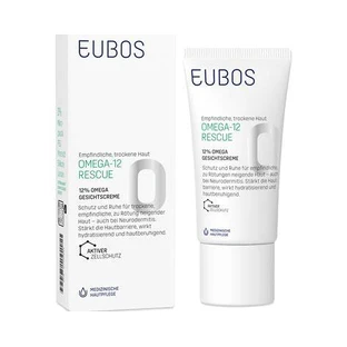 EUBOS OMEGA-12 RESCUE 12 %: crema facial para pieles secas, sensibles y con riesgo de eccema, 50 ml