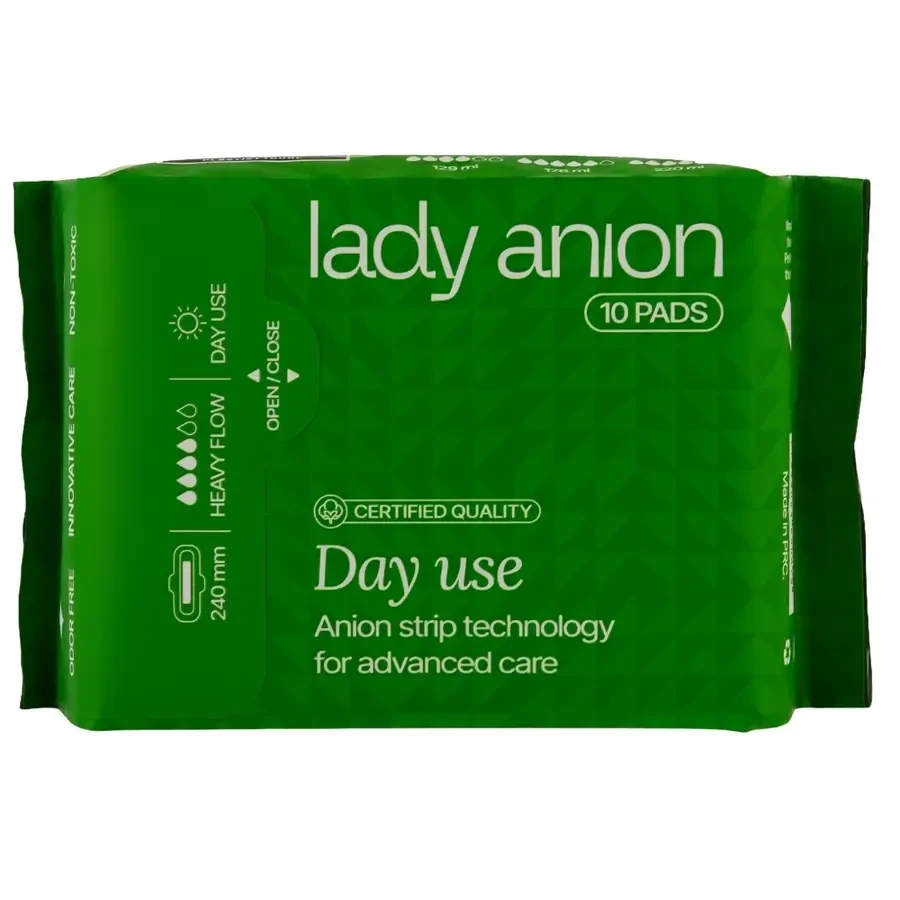 Active Cotton Daytime Pads, 10-pack, Lady Anion
