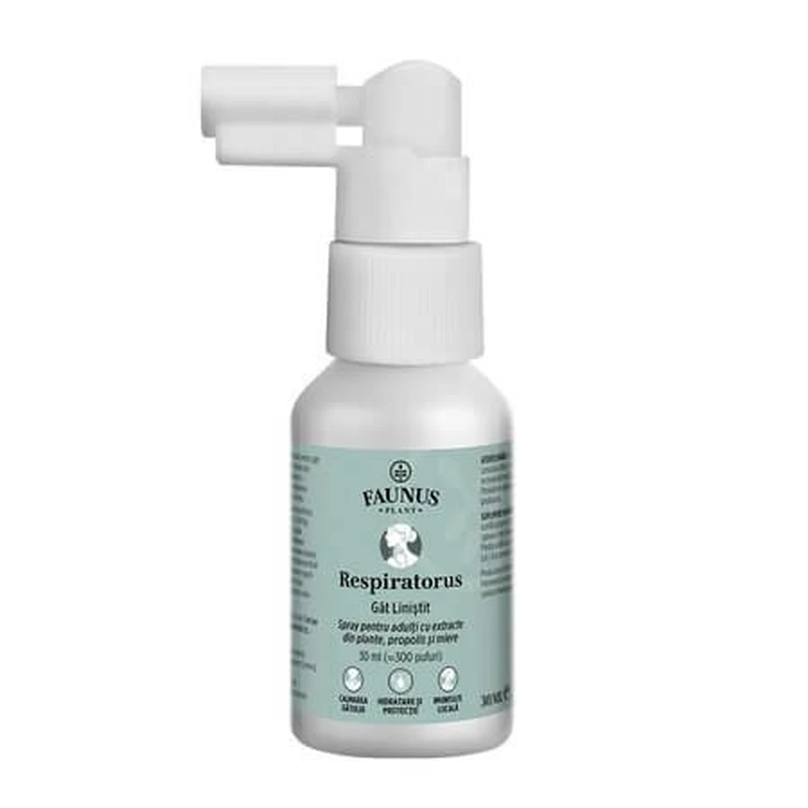 Spray pour la gorge Respiratorus pour adultes, 30 ml, Faunus Plant