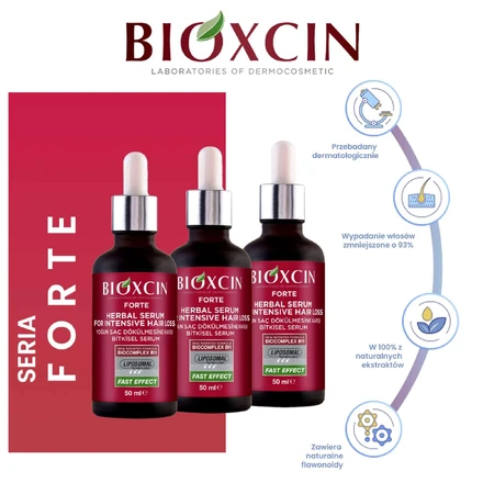 Bioxcin Forte, serum against intensive hair loss, 2x150 ml