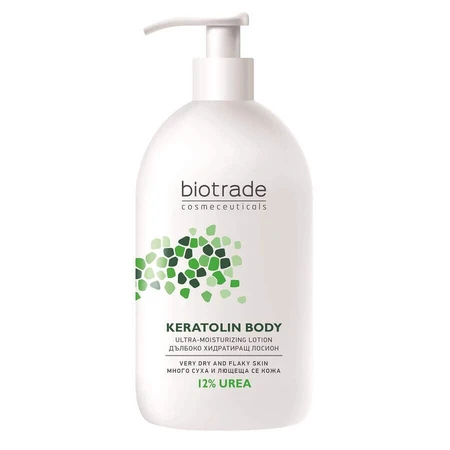 Biotrade Keratolin Lozione per il corpo per pelli molto secche, 12% di urea, 2x400 ml