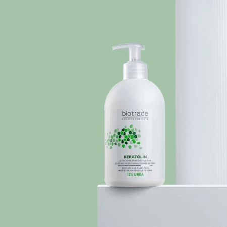 Biotrade Keratolin Lozione per il corpo per pelli molto secche, 12% di urea, 2x400 ml