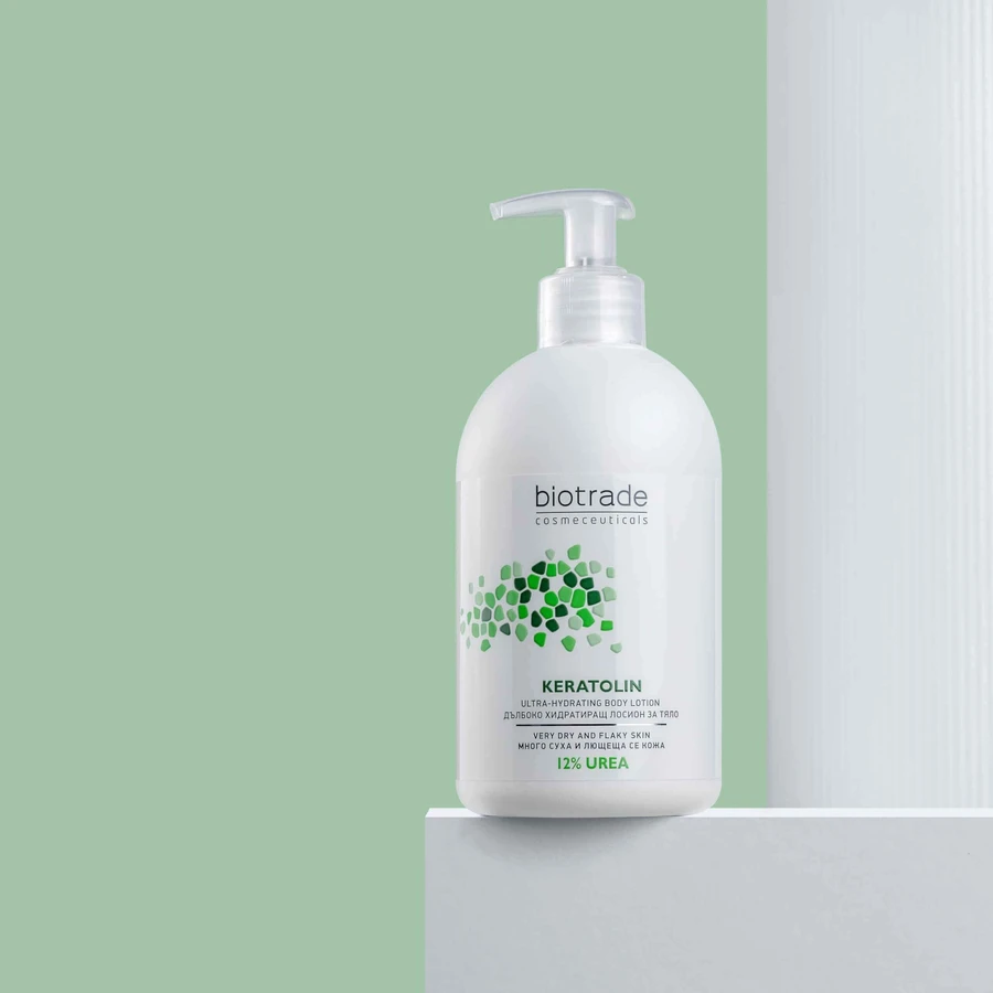 Biotrade Keratolin Lozione per il corpo per pelli molto secche, 12% di urea, 2x400 ml