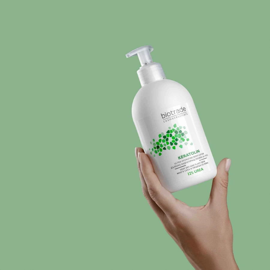Biotrade Keratolin Lozione per il corpo per pelli molto secche, 12% di urea, 2x400 ml