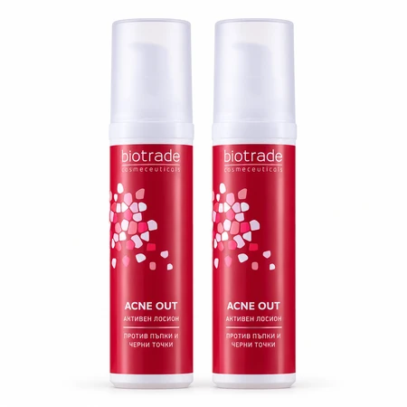 Lozione attiva contro l'acne Acne Out, 2x60 ml, Biotrade