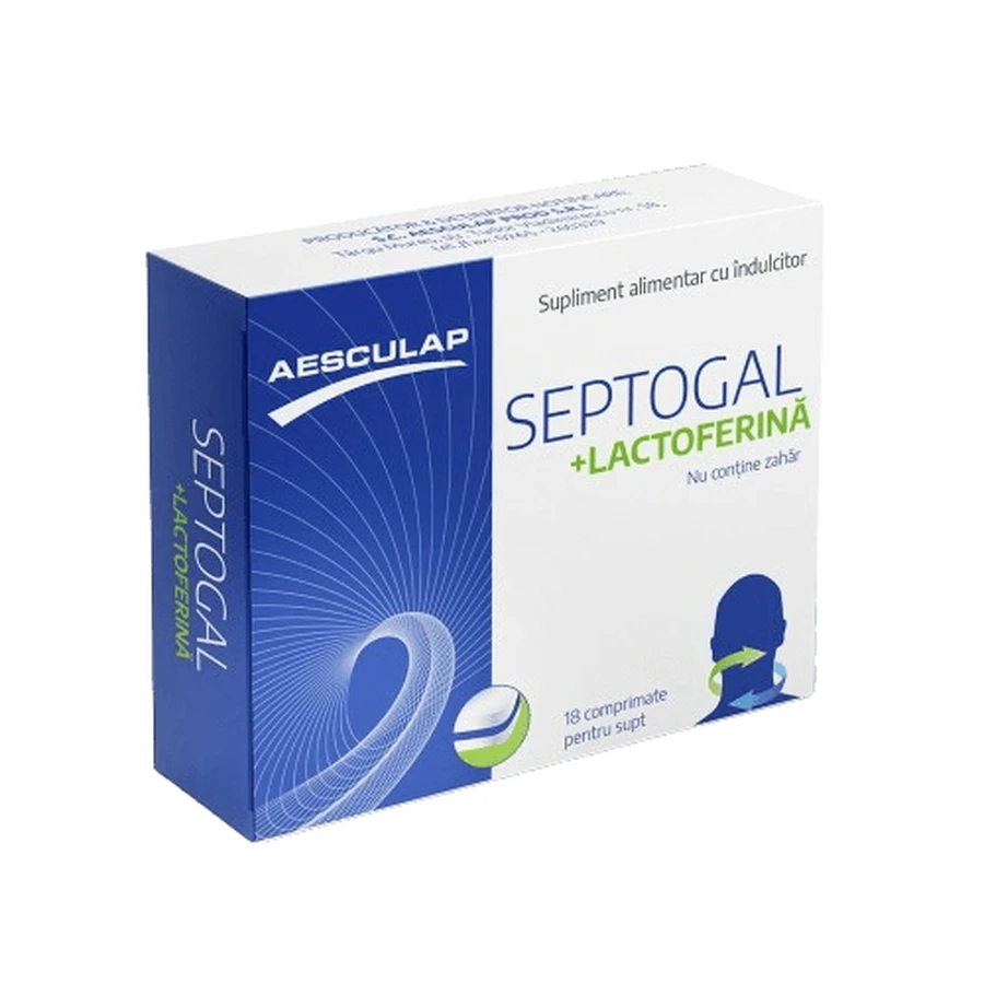 Septogal + lactoférine, 3x18 comprimés pour la succion, Aesculap
