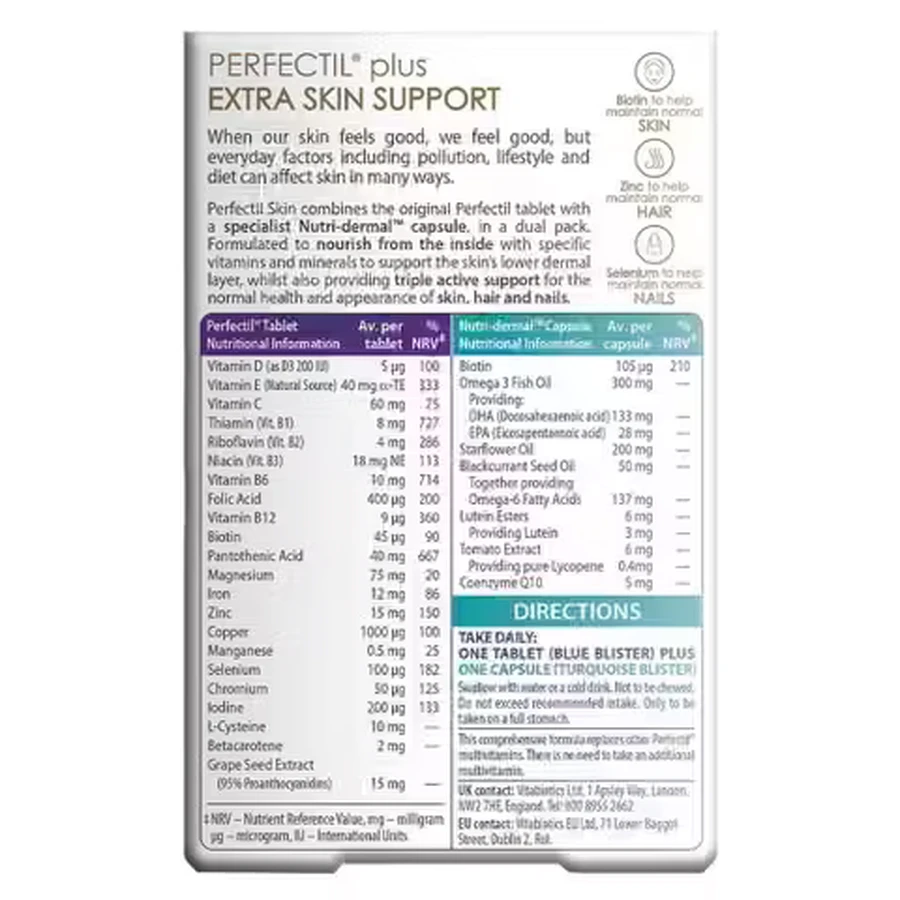 Perfectil Plus Skin Extra Support, x228 tablets + 28 capsules