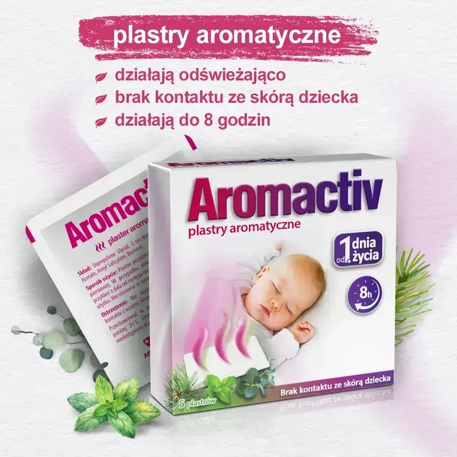 Aromactiv+, plastry aromatyczne od 1 dnia życia, 2x5 sztuk: ceny i cechy
