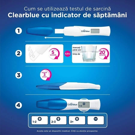 Zwangerschapstest met weekindicator, 2x1 st, Clearblue