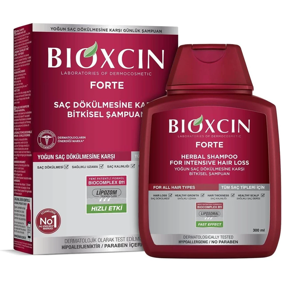 Bioxcin Forte, szampon przeciw intensywnemu wypadaniu włosów, 2x300 ml: ceny i cechy