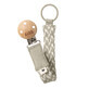Pacifier clip, Sand - Ivory, Bibs