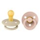 Set of 2 Colour Latex Round Nipples, +0 months, Vanilla - Blush, Bibs
