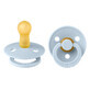 Set of 2 Colour Latex Round Teat Soothers, +6 months, Baby Blue - Baby Blue, Bibs