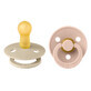 Set of 2 Colour Latex Round Nipples, +6 months, Green Vanilla - Blush, Bibs