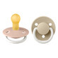 Lot de 2 sucettes phosphorescentes avec t&#233;tine ronde universelle en latex De Lux Glow, +0 mois, Blush - Vanilla, Bavoirs