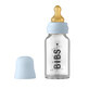 Set completo de biber&#243;n de cristal, 110 ml, Baby Blue, Baberos